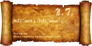 Németi Tímea névjegykártya